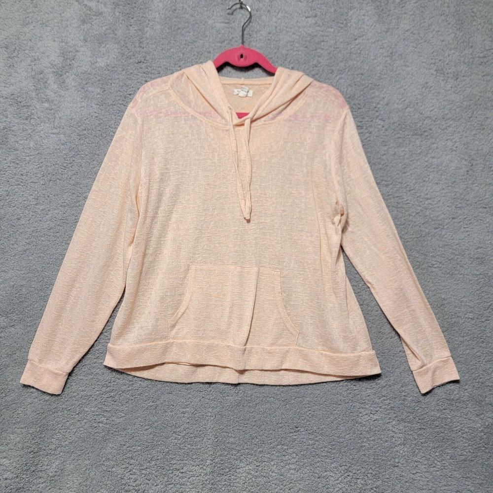 Weatherproof Vintage Hoodie‎ Womens Medium Peach Long Sleeve Pockets Lightweight